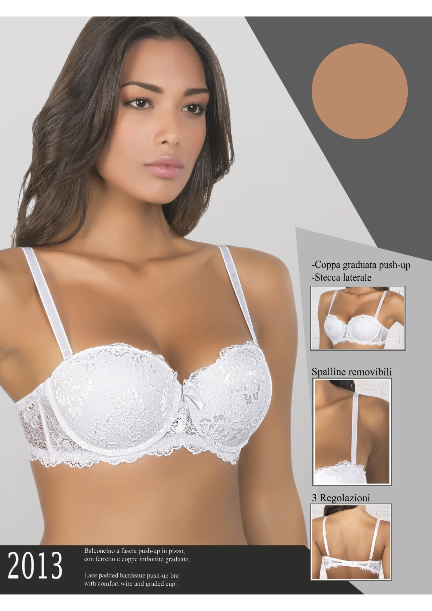 Reggiseno Balconcino Push Up Coppa B Imbottita Con Ferretto Aris2013 - Image 3